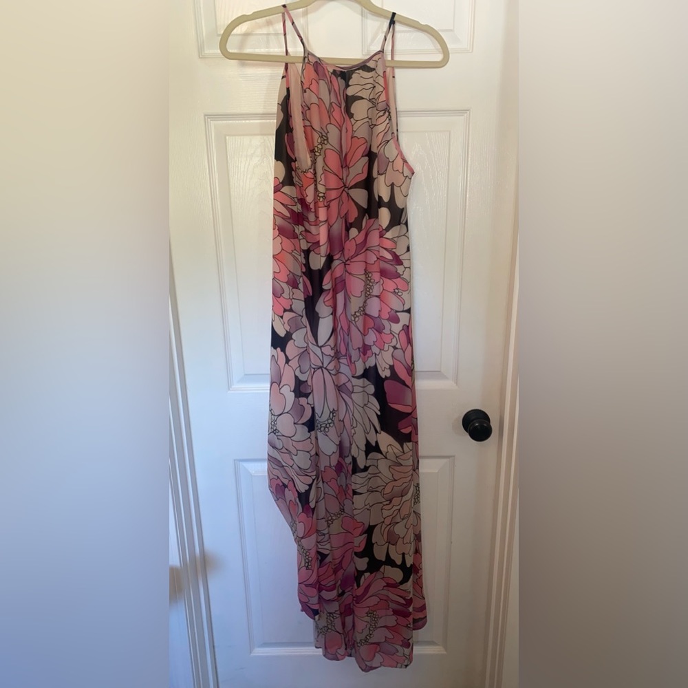 Retro Floral Marciano Dress A-symmetrical Hem - Picture 4 of 5